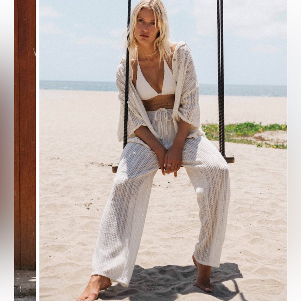 Billabong Beach Knit Cover Up Shirt - Medium - Picture 3 of 8